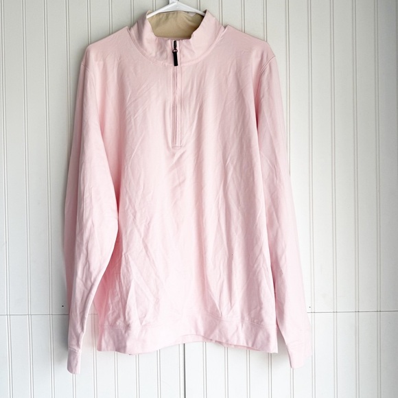 J.McLaughlin Size XL Clermont Solid Men's Knit Cotton 1/4 Zip In Solid Pink NEW!